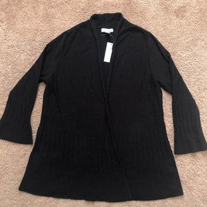 Open Front Half Pleated Plait Cardigan